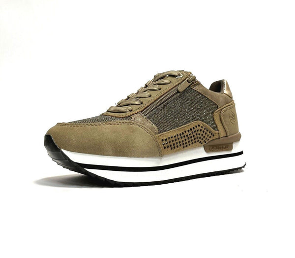 LUMBERJACK SCARPE DONNA SNEAKERS CASUAL CON CERNIERE LEGGERE CECILIA TAUPE