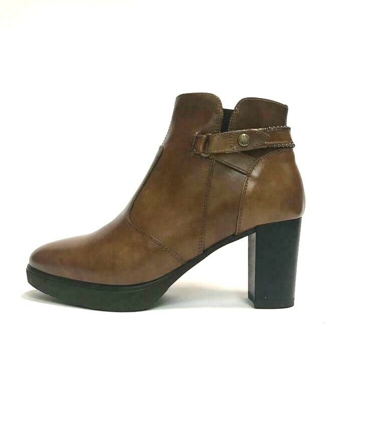 NERO GIARDINI SCARPE DONNA STIVALETTI TACCO MEDIO I013005D CUOIO SCONTO 30%