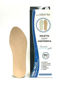 SOLETTE PLANTARI SOTTOPIEDE ANATOMICO PELLE+LATTICE TRASPIRANTE ALTEZZA 1,5 CM