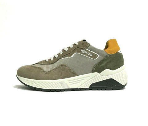 IGI&CO SCARPE UOMO SHOES SNEAKERS GOMMA ALTA MEMORY 1628222 PELTR/BEIGE SCONTO