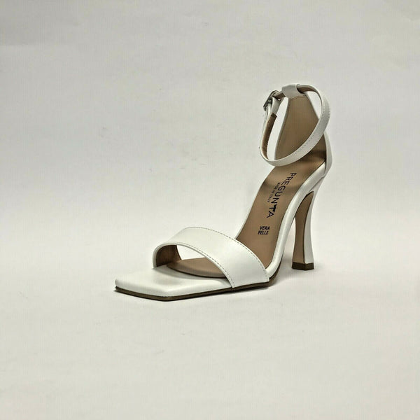 SCARPE DONNA PREGUNTA SANDALI ELEGANTI TACCO ALTO CHIODINO 449502 BIANCO SCONTO