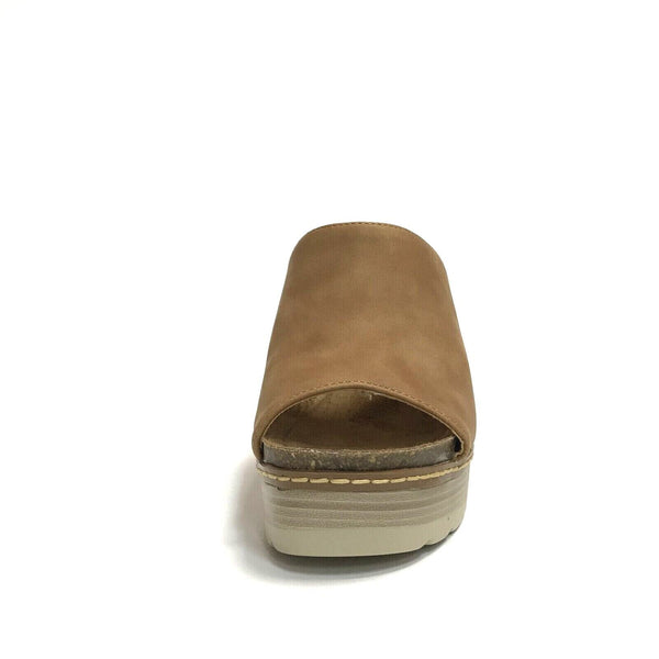 WCUBED SCARPE DONNA SANDALI SABOT CIABATTE CON TACCO ALTO E PLATEAUX 44191 CAMEL